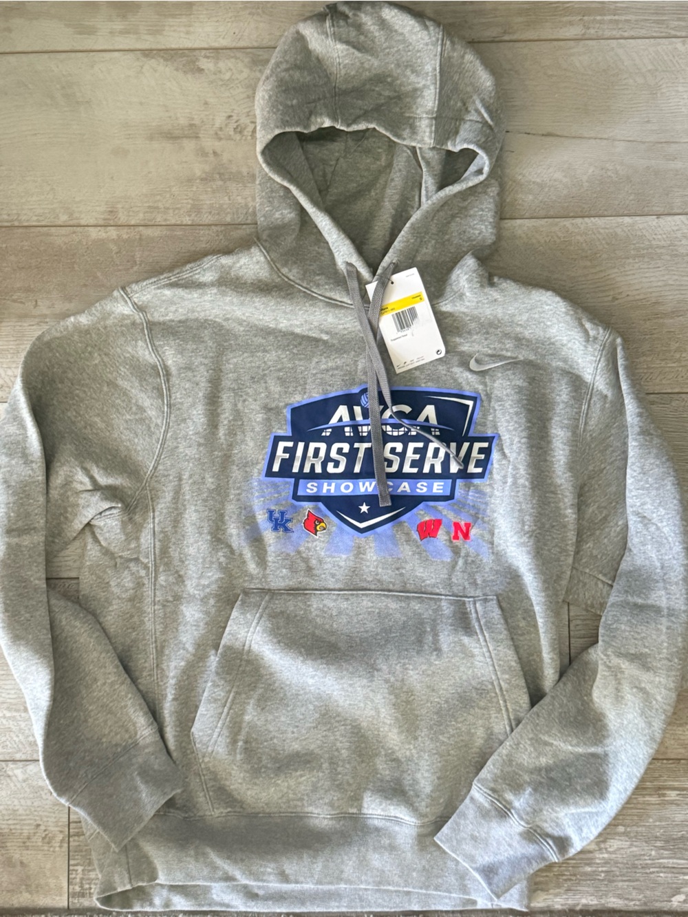 Nike AVCA First Serve Showcase Volleyball Hoodie Men’s Small Gray NWT